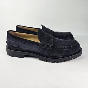 Scarosso Nick Wooster Chunky Loafers Men 13 46 Navy Suede Vibram Lug Soles Italy